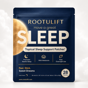Deep-blue sleep patch packaging with a golden moon